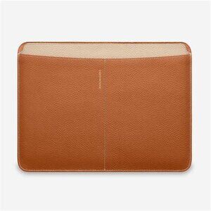 NIB Maison de Sabre 14" Leather Laptop Sleeve - Pecan Brown